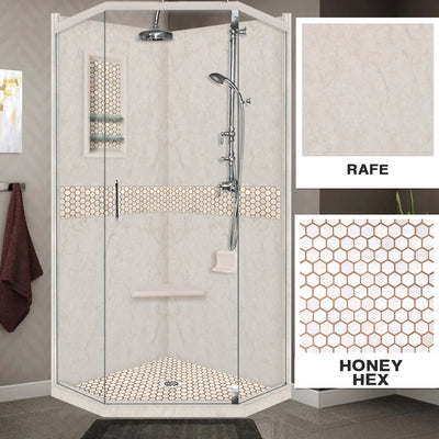 Rafe Marble Honey Hex Mosaic Neo Shower Kit