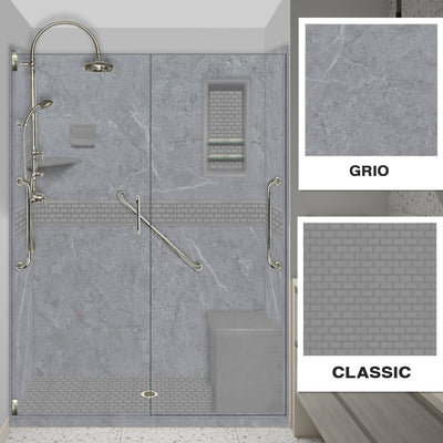 Freedom Grio Marble Classic Alcove Shower Enclosure Kit