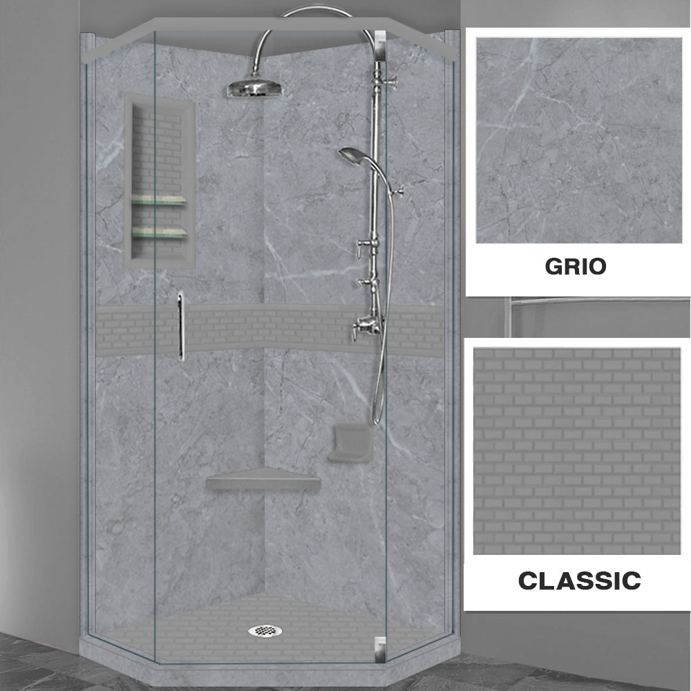 Grio Marble Classic Neo Shower Enclosure Kit