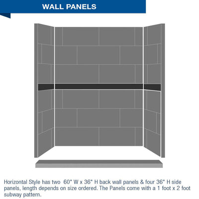 Freedom Subway Desert Sand 60" Alcove Shower Enclosure Kit