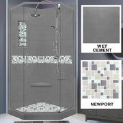 Neo-Angle Wet Cement Sistine Stone & Newport Mosaic Accent ("DIY Shower Remodel Kit")