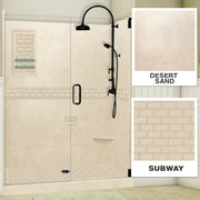 60" Alcove Desert Sand Sistine Stone & Subway Stone Accent ("DIY Shower Remodel Kit")