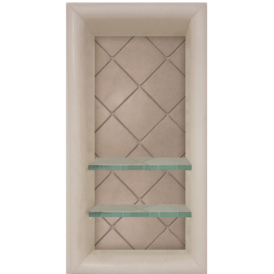Mosaic Tile Vertical Shampoo Shelf  Shower Detail - American Bath Factory
