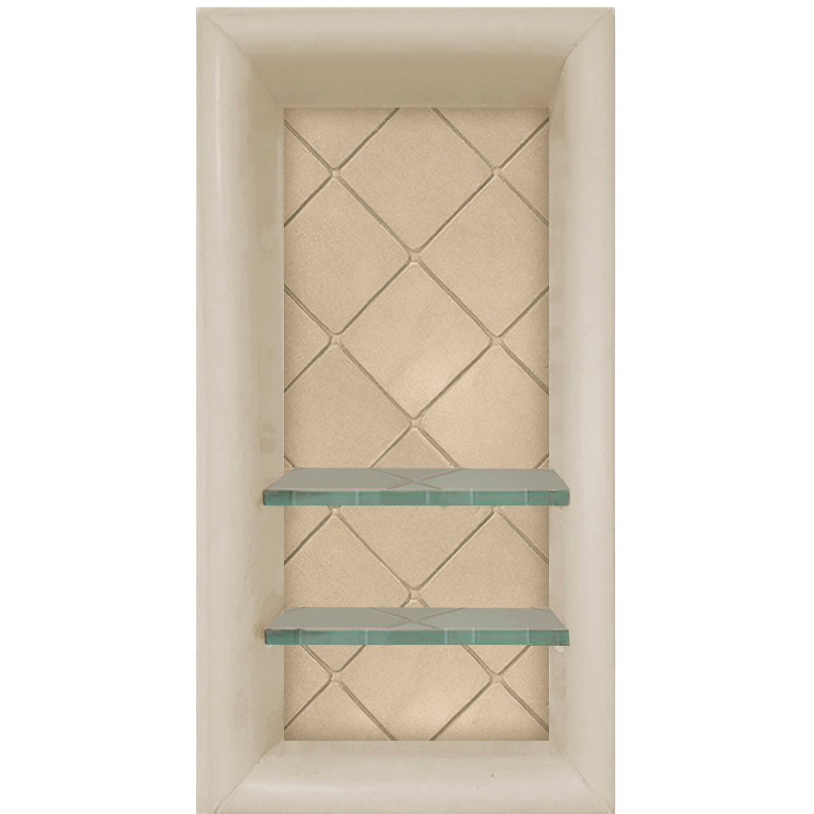 Mosaic Tile Vertical Shampoo Shelf  Shower Detail - American Bath Factory