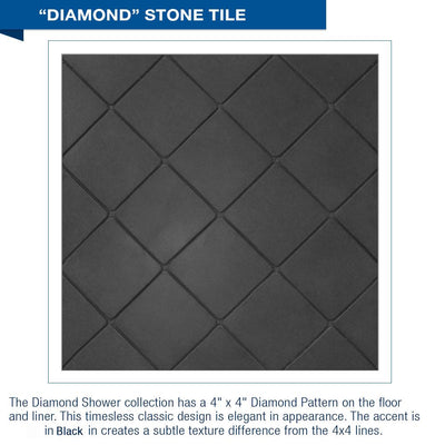 Diamond Wet Cement Small Alcove Shower Kit