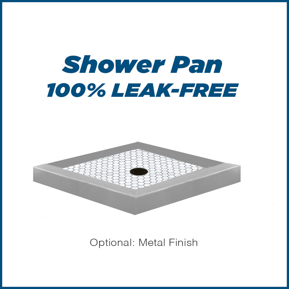 Corner Portland Cement Sistine Stone & Pearl Hex Mosaic Accent Shower Remodel Kit