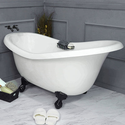 67 Inch Clawfoot Slipper Bathtub (Includes Faucet and Drain)