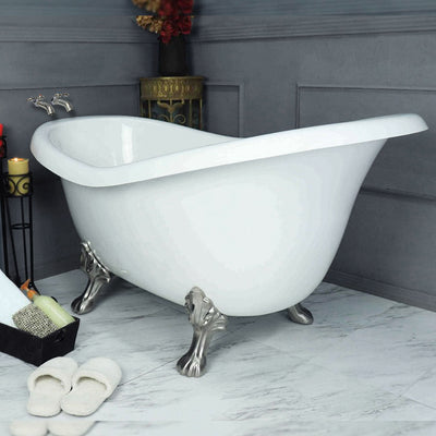 71 Inch Clawfoot Slipper Bathtub (Includes Faucet and Drain)
