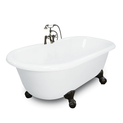 70 In. Clawfoot Double Bathtub (Includes Faucet and Drain)
