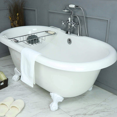60 In. Clawfoot Bathtub Double Ended (Includes Faucet and Drain)