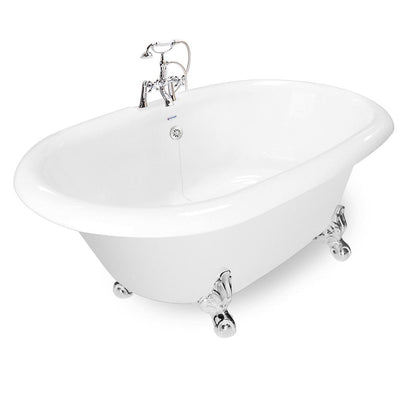 72 In. Clawfoot Double Bathtub (Includes Faucet and Drain)