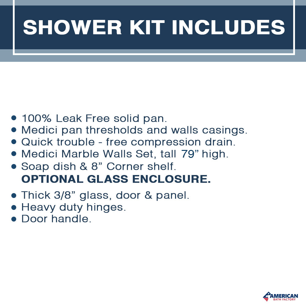 Carrara Marble Subway Neo Shower Enclosure Kit