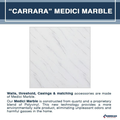Carrara Marble Pebble Neo Shower Enclosure Kit