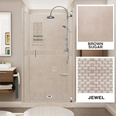 Jewel Brown Sugar Small Alcove Shower Enclosure Kit