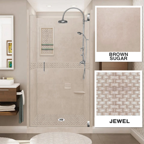 Jewel Brown Sugar Small Alcove Shower Kit