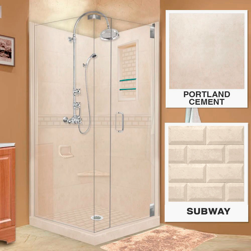 Subway Desert Sand Corner Stone Shower Kit