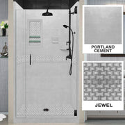 Alcove Portland Cement Sistine Stone & Jewel Stone Accent ("DIY Shower Remodel Kit")