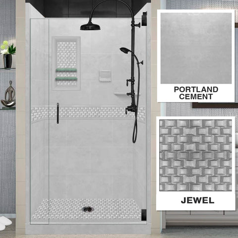 Jewel Portland Cement Small Alcove Shower Enclosure Kit