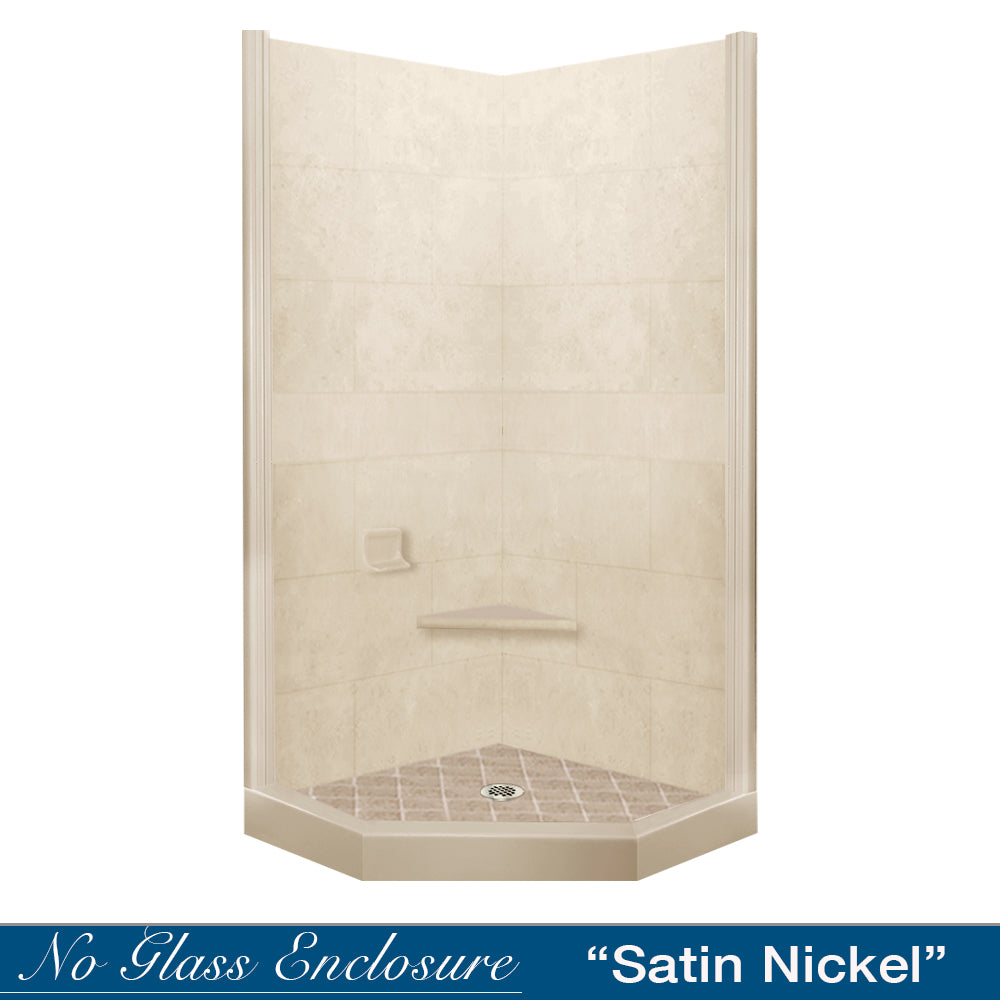 Neo-Angle Desert Sand Sistine Stone & Diamond Stone Accent Shower Remodel Kit