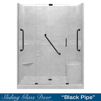 Freedom Pebble Portland Cement 60" Alcove Shower Kit