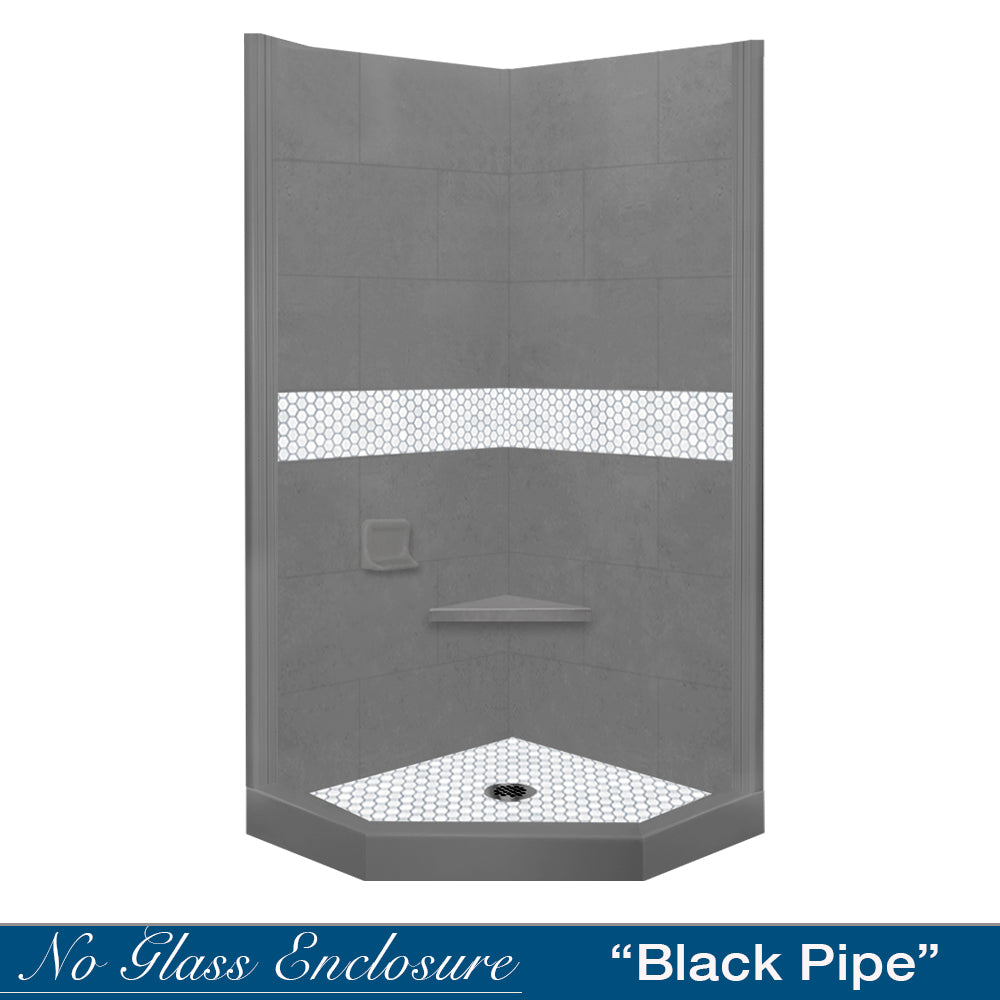 Neo-Angle Wet Cement Sistine Stone & Pearl Hex Mosaic Accent ("DIY Shower Remodel Kit")