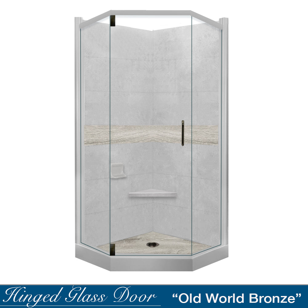 Neo-Angle Portland Cement Sistine Stone & Sterling Oak Wood Accent ("DIY Shower Remodel Kit")