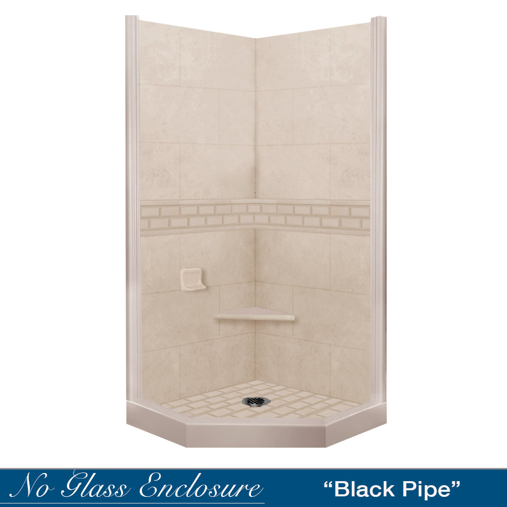 Neo-Angle Brown Sugar Sistine Stone & Subway Stone Accent ("DIY Shower Remodel Kit")