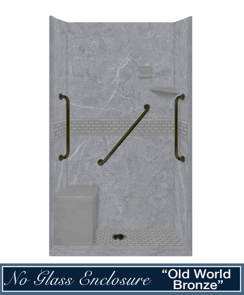 Freedom Grio Marble Classic Alcove Shower Enclosure Kit