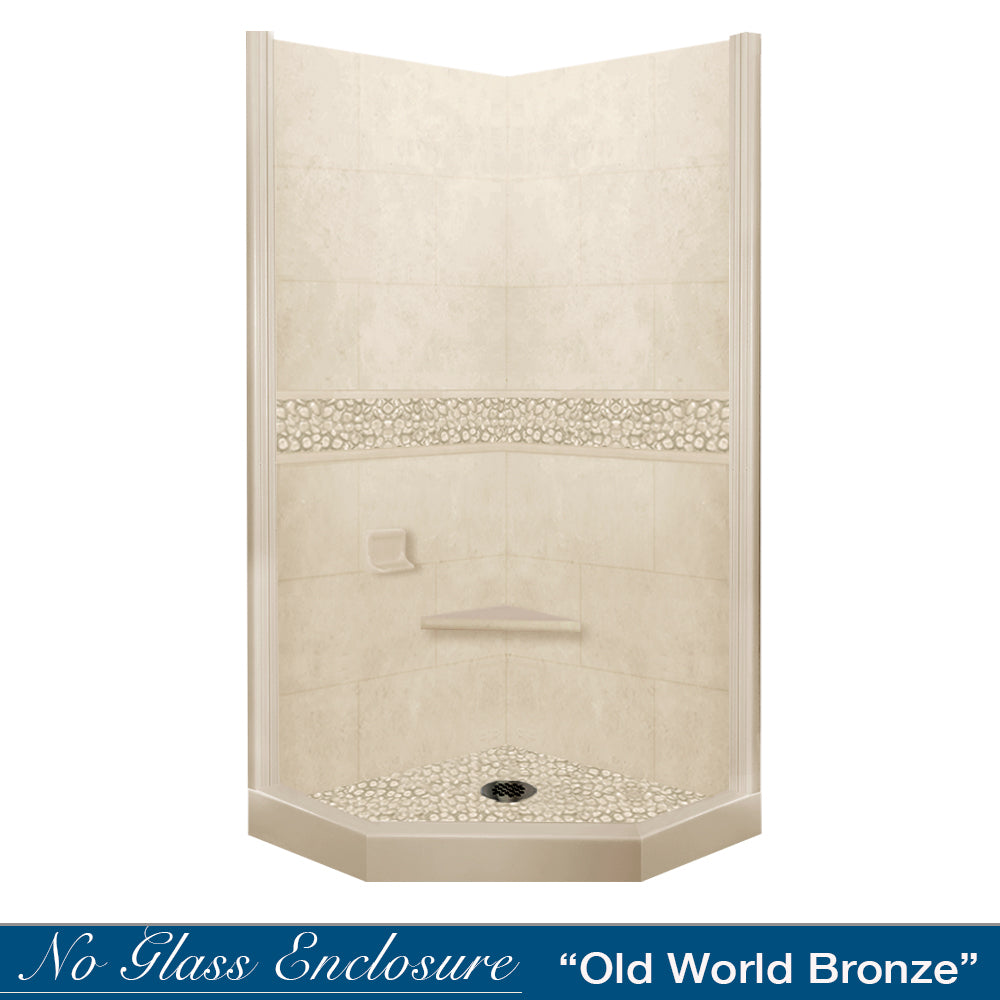 Neo-Angle Desert Sand Sistine Stone & Pebble Stone Accent ("DIY Shower Remodel Kit")