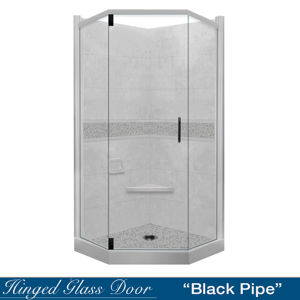 Neo-Angle Portland Cement Sistine Stone & Pebble Stone Accent Shower Remodel Kit
