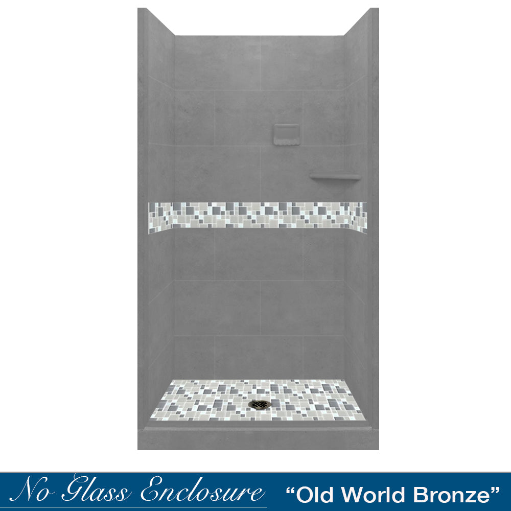 Newport Mosaic Wet Cement  Small Alcove Shower Kit