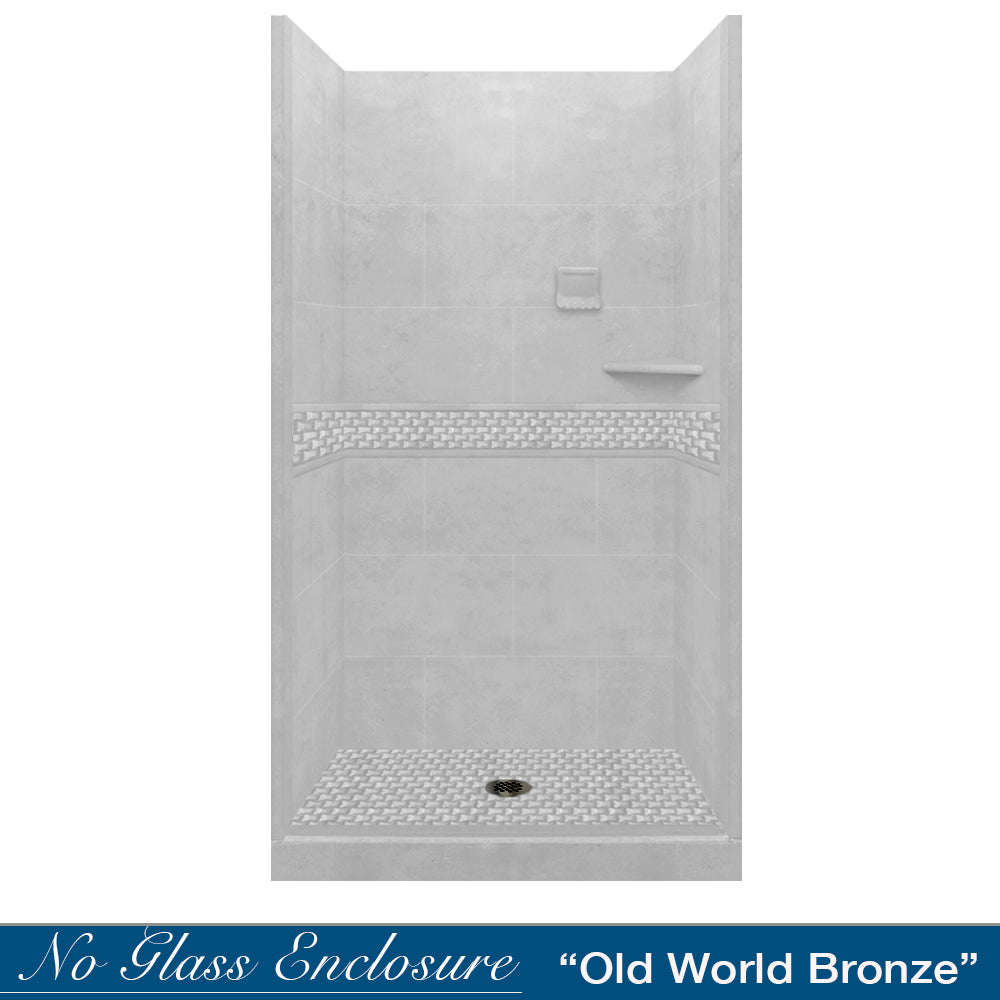 Alcove Portland Cement Sistine Stone & Jewel Stone Accent ("DIY Shower Remodel Kit")