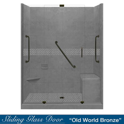 Freedom Jewel Wet Cement 60" Alcove Shower Enclosure Kit