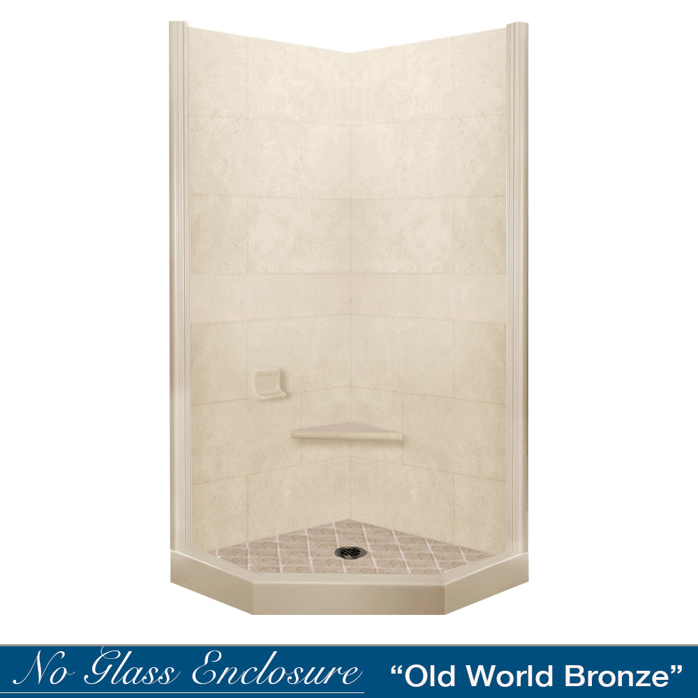Neo-Angle Desert Sand Sistine Stone & Diamond Stone Accent Shower Remodel Kit