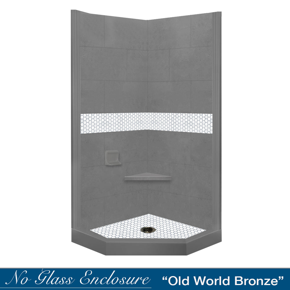 Pearl Hex Mosaic Wet Cement Neo Shower Enclosure Kit