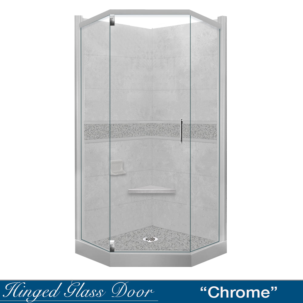 Neo-Angle Portland Cement Sistine Stone & Pebble Stone Accent Shower Remodel Kit