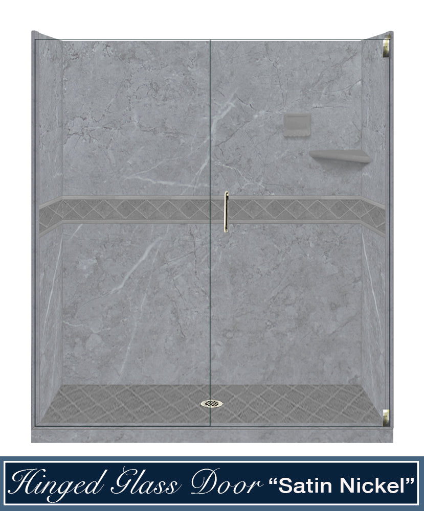 Grio Marble Diamond Alcove Shower Enclosure Kit