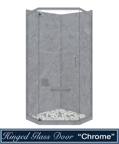 Grio Marble Newport Mosaic Neo Shower Enclosure Kit
