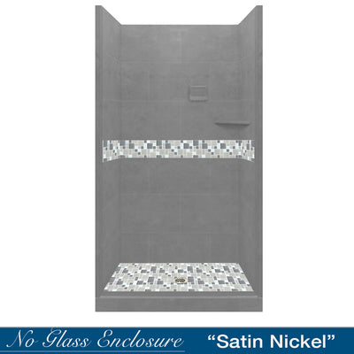 Newport Mosaic Wet Cement  Small Alcove Shower Enclosure Kit