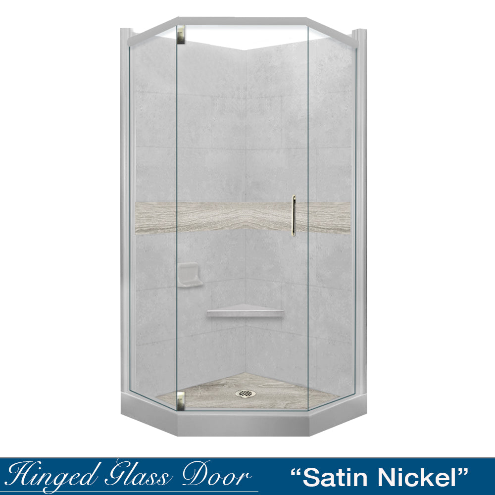 Neo-Angle Portland Cement Sistine Stone & Sterling Oak Wood Accent ("DIY Shower Remodel Kit")