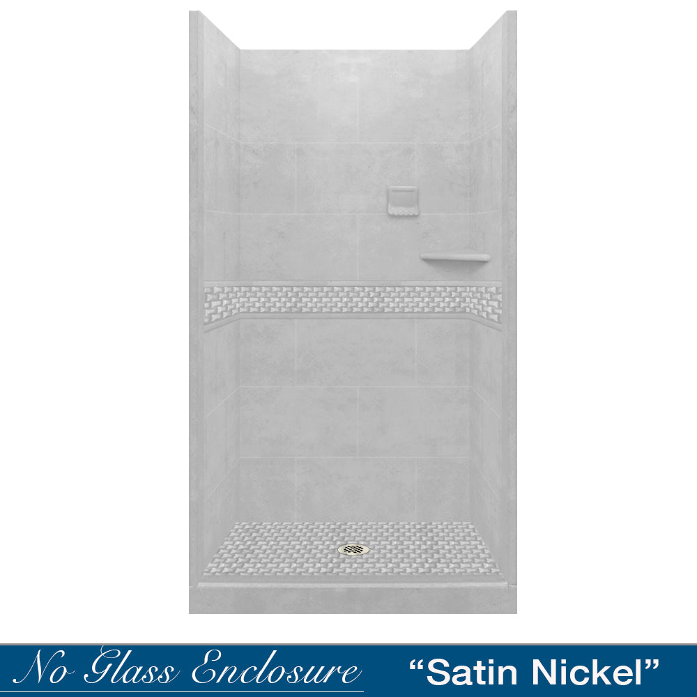 Alcove Portland Cement Sistine Stone & Jewel Stone Accent ("DIY Shower Remodel Kit")