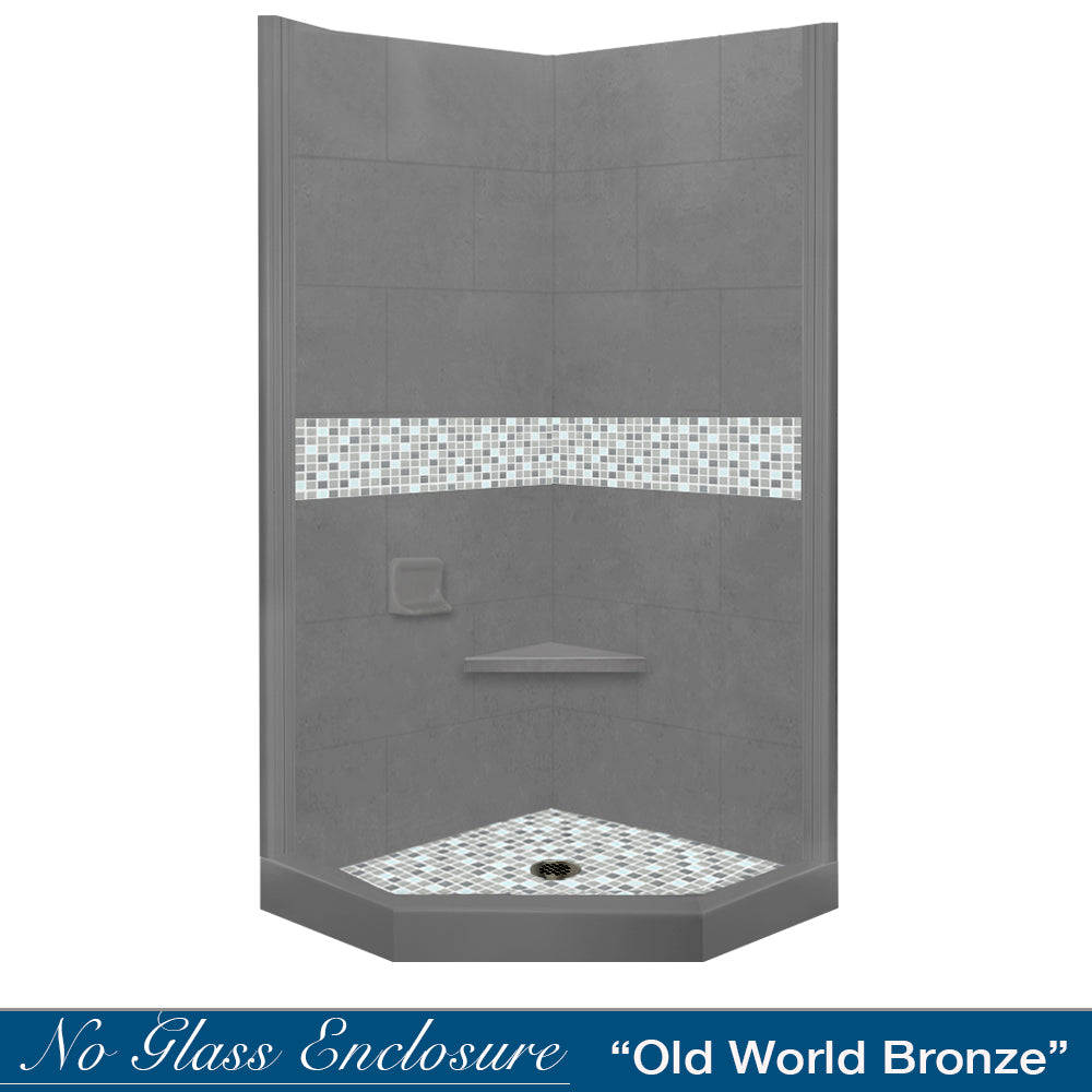 Neo-Angle Wet Cement Sistine Stone & Del Mar Mosaic Accent ("DIY Shower Remodel Kit")