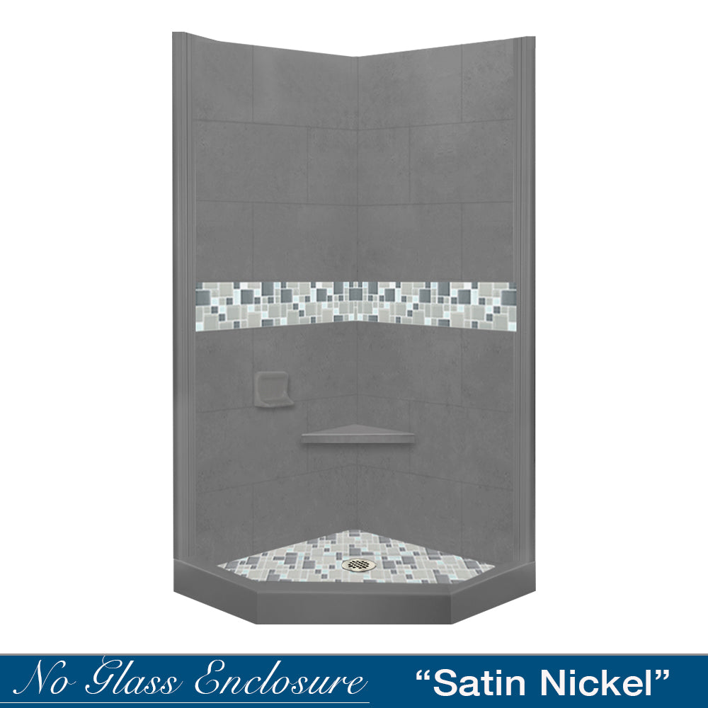 Neo-Angle Wet Cement Sistine Stone & Newport Mosaic Accent ("DIY Shower Remodel Kit")