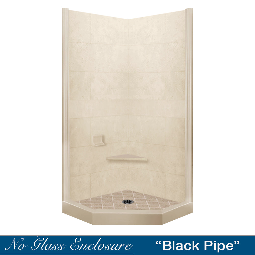 Neo-Angle Desert Sand Sistine Stone & Diamond Stone Accent Shower Remodel Kit
