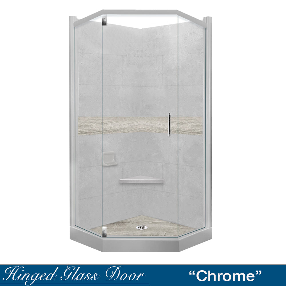 Neo-Angle Portland Cement Sistine Stone & Sterling Oak Wood Accent ("DIY Shower Remodel Kit")