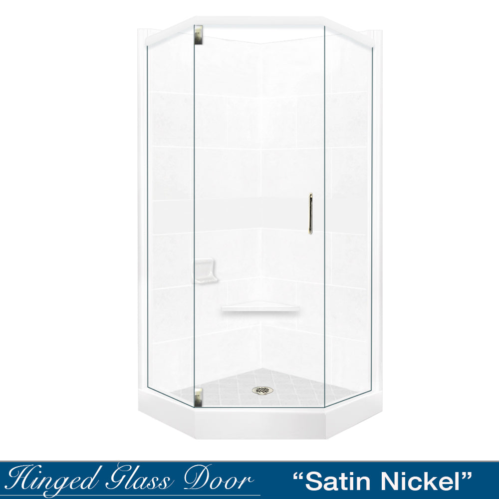 Neo-Angle Natural Buff Sistine Stone & Diamond Stone Accent Shower Remodel Kit
