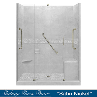 Freedom Pebble Portland Cement 60" Alcove Shower Kit