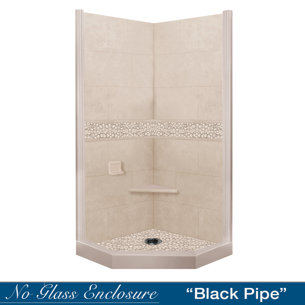 Neo-Angle Brown Sugar Sistine Stone & Pebble Stone Accent ("DIY Shower Remodel Kit")