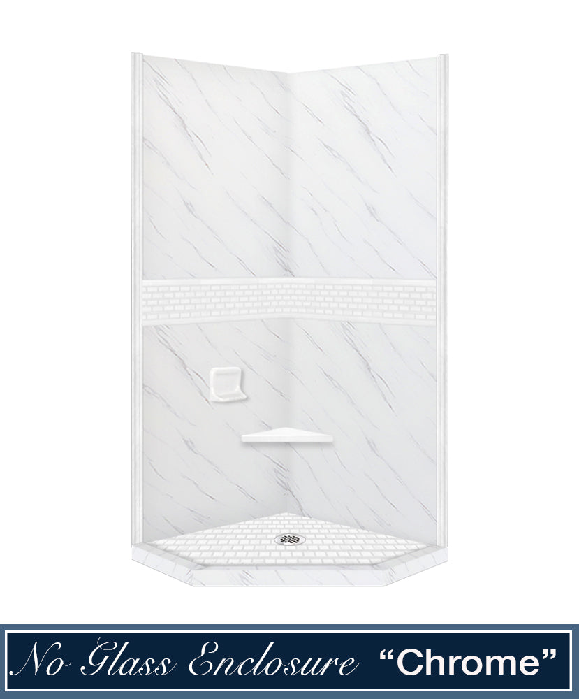 Carrara Marble Classic Neo Shower Enclosure Kit