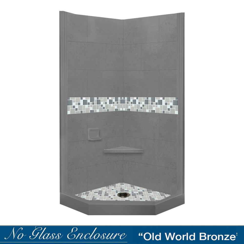 Neo-Angle Wet Cement Sistine Stone & Newport Mosaic Accent ("DIY Shower Remodel Kit")